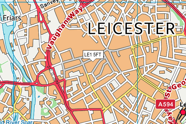 LE1 5FT map - OS VectorMap District (Ordnance Survey)