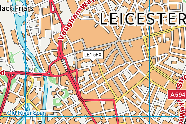 LE1 5FX map - OS VectorMap District (Ordnance Survey)
