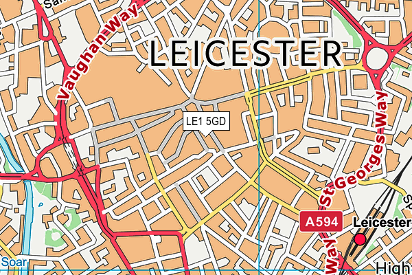 LE1 5GD map - OS VectorMap District (Ordnance Survey)