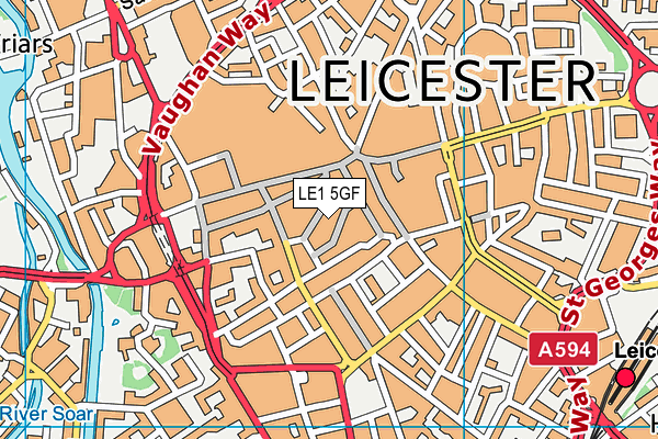 LE1 5GF map - OS VectorMap District (Ordnance Survey)