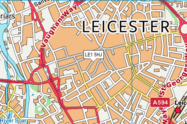 LE1 5HJ map - OS VectorMap District (Ordnance Survey)
