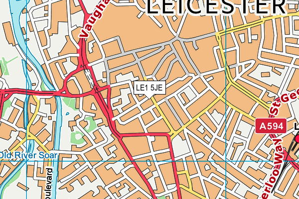 LE1 5JE map - OS VectorMap District (Ordnance Survey)