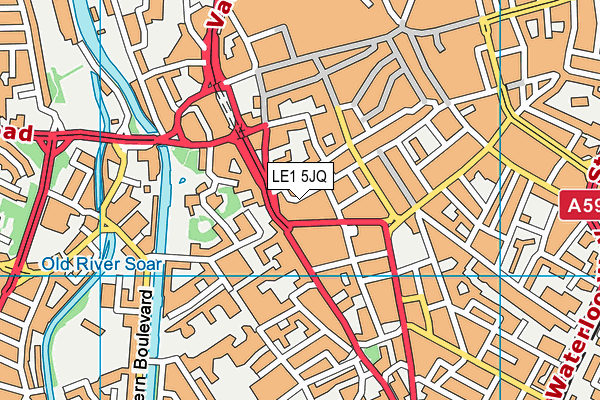 LE1 5JQ map - OS VectorMap District (Ordnance Survey)