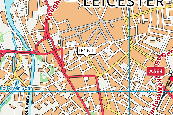 LE1 5JT map - OS VectorMap District (Ordnance Survey)