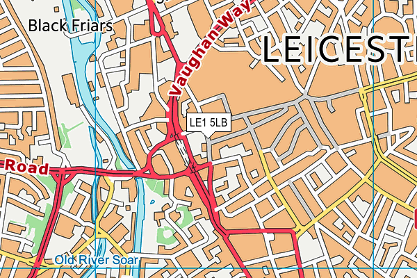 LE1 5LB map - OS VectorMap District (Ordnance Survey)