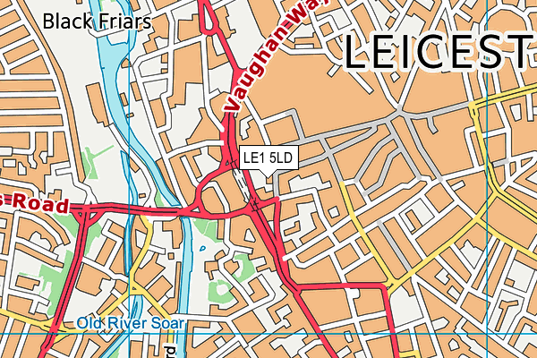 LE1 5LD map - OS VectorMap District (Ordnance Survey)