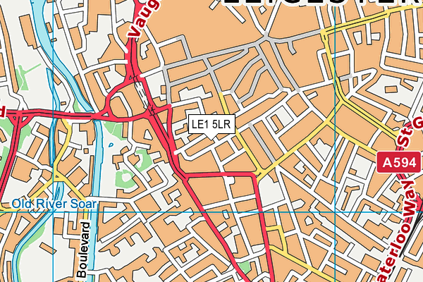 LE1 5LR map - OS VectorMap District (Ordnance Survey)