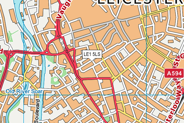 LE1 5LS map - OS VectorMap District (Ordnance Survey)