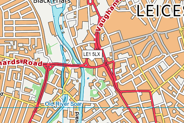 Spirit Health Club (Leicester) (Closed) map (LE1 5LX) - OS VectorMap District (Ordnance Survey)