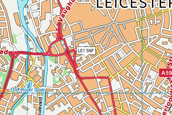 LE1 5NF map - OS VectorMap District (Ordnance Survey)