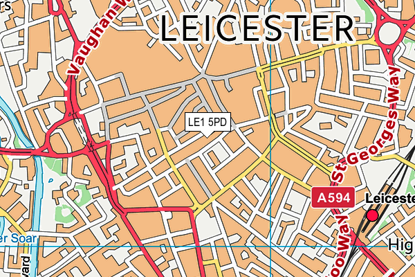 LE1 5PD map - OS VectorMap District (Ordnance Survey)