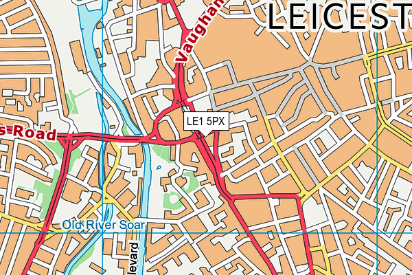 LE1 5PX map - OS VectorMap District (Ordnance Survey)
