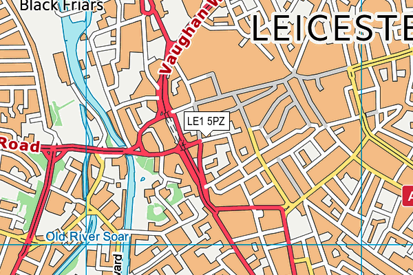 LE1 5PZ map - OS VectorMap District (Ordnance Survey)