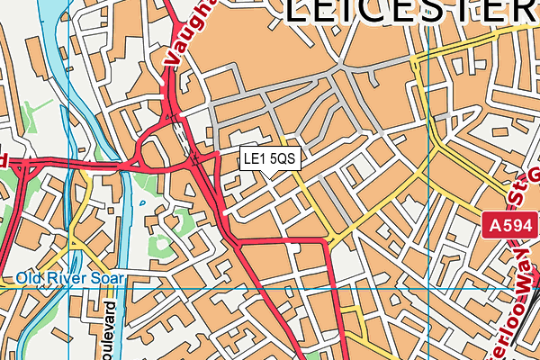 LE1 5QS map - OS VectorMap District (Ordnance Survey)