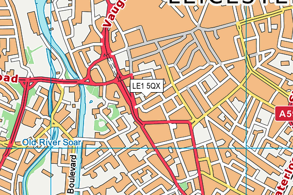 LE1 5QX map - OS VectorMap District (Ordnance Survey)