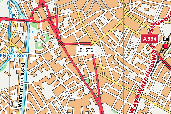 LE1 5TS map - OS VectorMap District (Ordnance Survey)