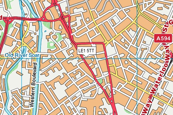 LE1 5TT map - OS VectorMap District (Ordnance Survey)
