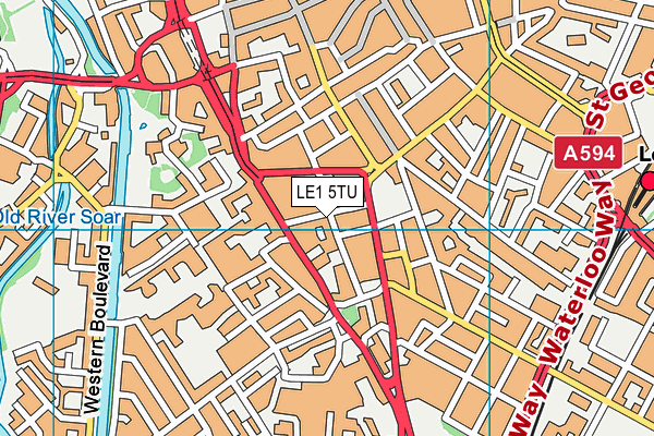 LE1 5TU map - OS VectorMap District (Ordnance Survey)