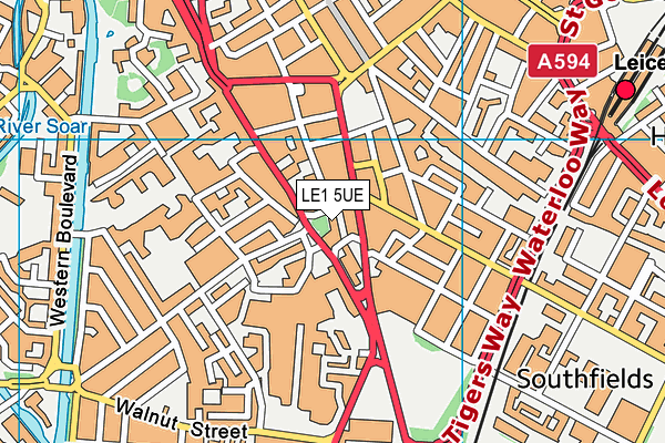 LE1 5UE map - OS VectorMap District (Ordnance Survey)
