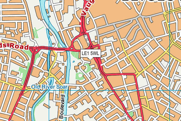 LE1 5WL map - OS VectorMap District (Ordnance Survey)
