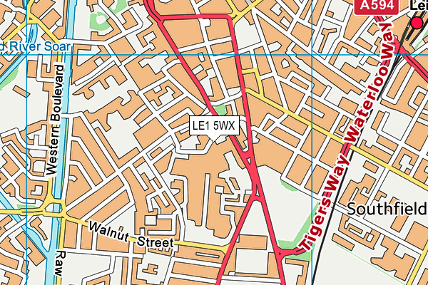 LE1 5WX map - OS VectorMap District (Ordnance Survey)
