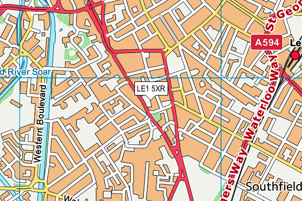 LE1 5XR map - OS VectorMap District (Ordnance Survey)