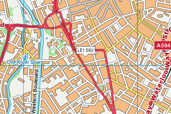 LE1 5XU map - OS VectorMap District (Ordnance Survey)