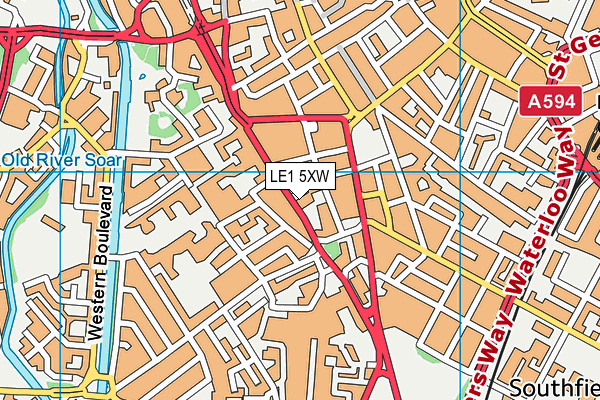 LE1 5XW map - OS VectorMap District (Ordnance Survey)