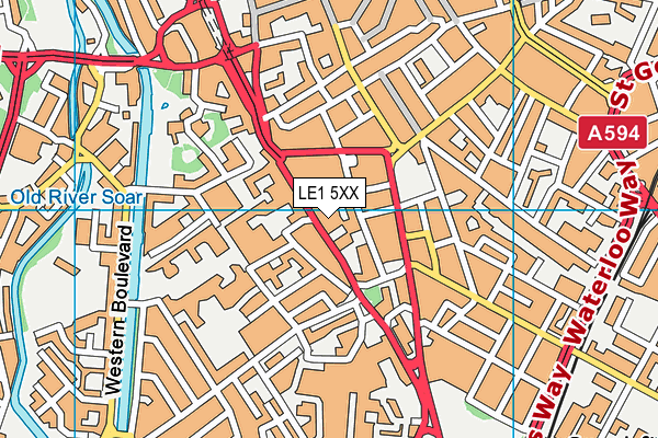 LE1 5XX map - OS VectorMap District (Ordnance Survey)