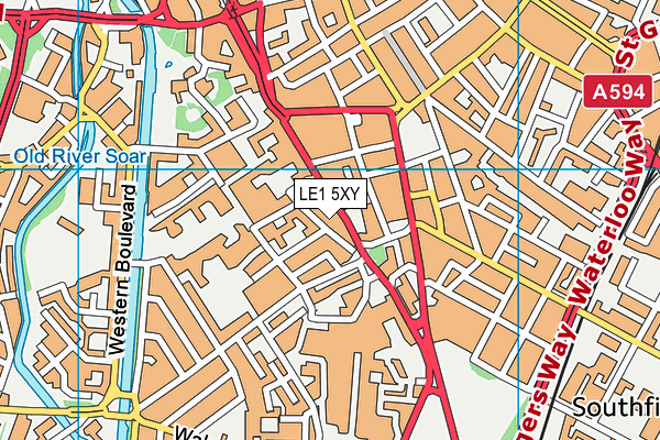 LE1 5XY map - OS VectorMap District (Ordnance Survey)