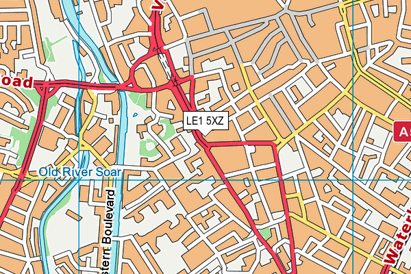 LE1 5XZ map - OS VectorMap District (Ordnance Survey)