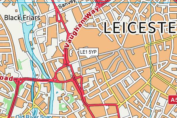 LE1 5YP map - OS VectorMap District (Ordnance Survey)