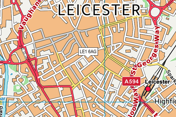 LE1 6AG map - OS VectorMap District (Ordnance Survey)