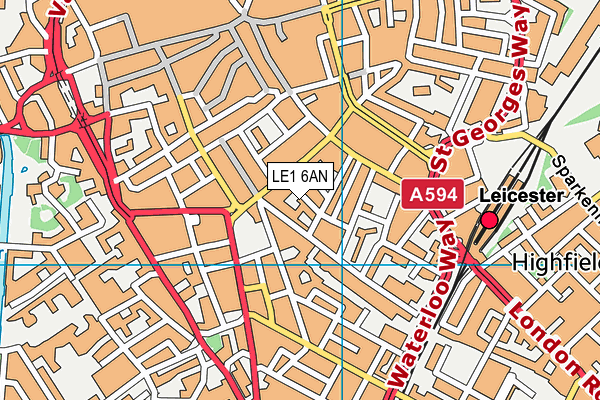 LE1 6AN map - OS VectorMap District (Ordnance Survey)