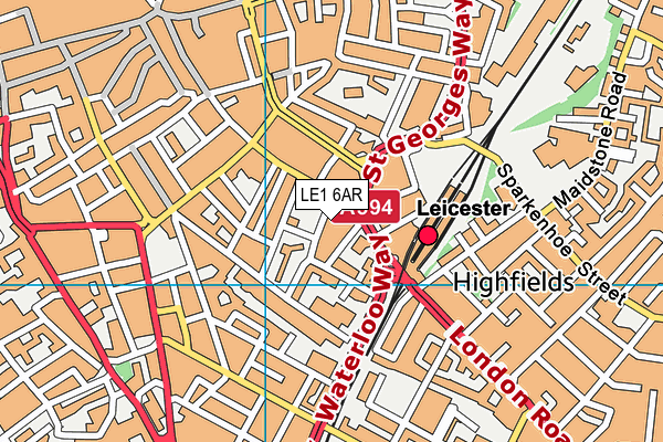 LE1 6AR map - OS VectorMap District (Ordnance Survey)