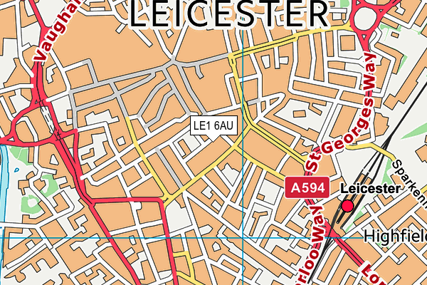 LE1 6AU map - OS VectorMap District (Ordnance Survey)