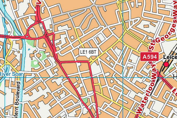 LE1 6BT map - OS VectorMap District (Ordnance Survey)