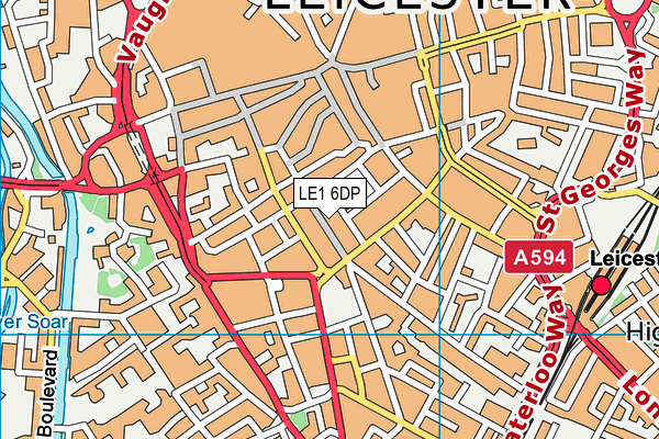 LE1 6DP map - OS VectorMap District (Ordnance Survey)