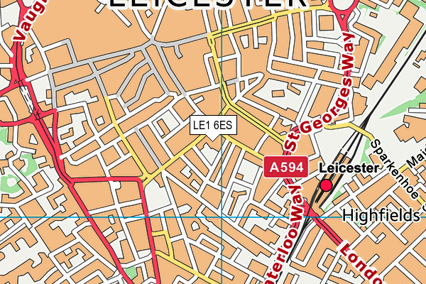 LE1 6ES map - OS VectorMap District (Ordnance Survey)