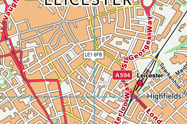 LE1 6FB map - OS VectorMap District (Ordnance Survey)