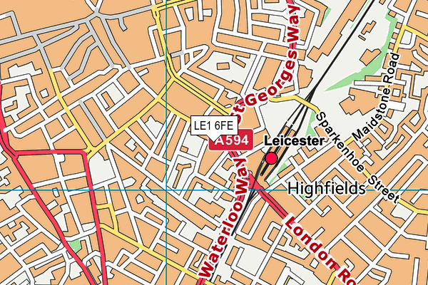 LE1 6FE map - OS VectorMap District (Ordnance Survey)