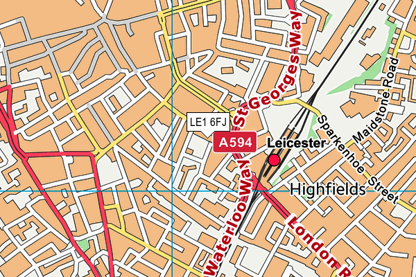 LE1 6FJ map - OS VectorMap District (Ordnance Survey)