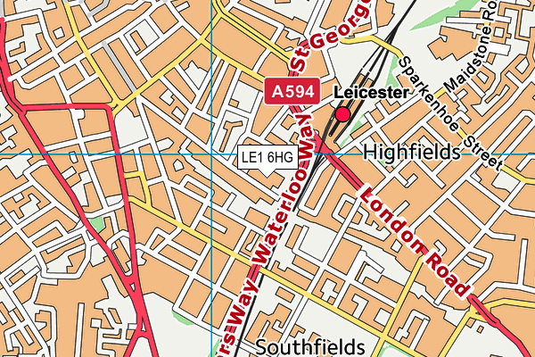 LE1 6HG map - OS VectorMap District (Ordnance Survey)