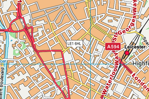 LE1 6HL map - OS VectorMap District (Ordnance Survey)