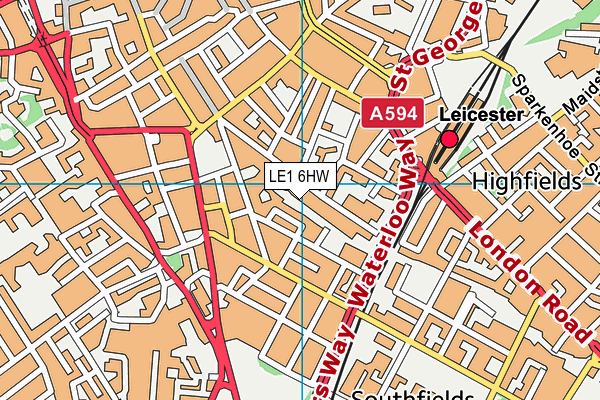 LE1 6HW map - OS VectorMap District (Ordnance Survey)