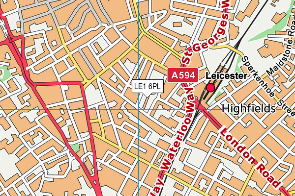 LE1 6PL map - OS VectorMap District (Ordnance Survey)