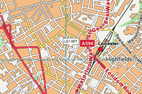 LE1 6PT map - OS VectorMap District (Ordnance Survey)