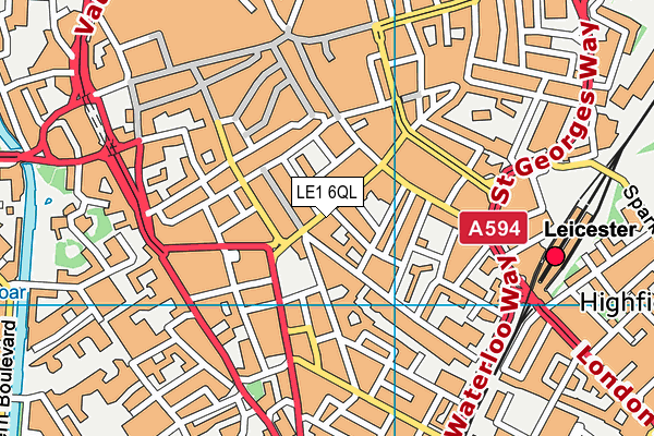 LE1 6QL map - OS VectorMap District (Ordnance Survey)