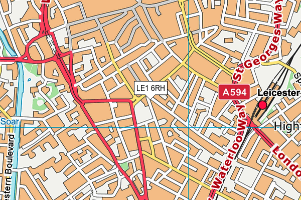 LE1 6RH map - OS VectorMap District (Ordnance Survey)