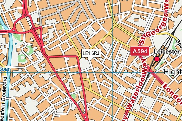 LE1 6RJ map - OS VectorMap District (Ordnance Survey)